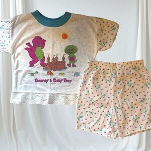 Vintage 1992 Barney and Baby Bop 2 Piece Set